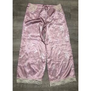New Kenzie Pink Floral Lace Women's Medium Pj Pajamas‎ Pants Flowers